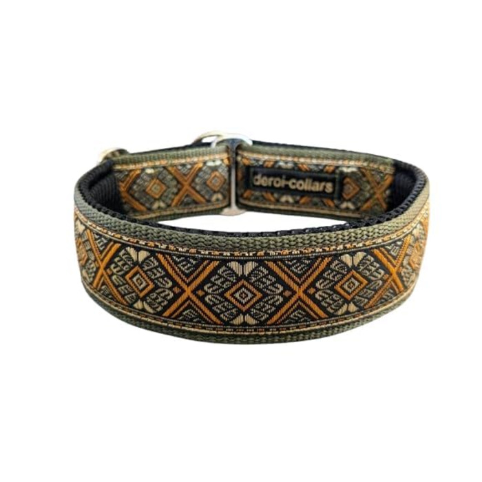 Собачий нашийник з м'якою підкладкою Martingale, 4 см, регульований, з латунною фурнітурою, для шиї до 52 см та голови до 58 см, з обмежувачем натягу