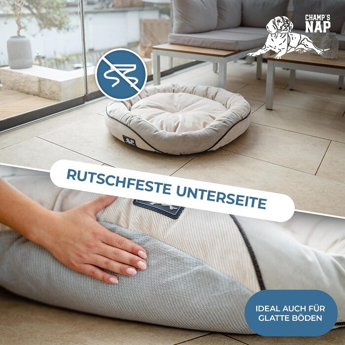 Ортопедичне ліжко для собак - диван для малих, середніх та великих собак | миється, не слизьке, ергономічне | кошик для собак, спальні місця для домашніх тварин та меблі, лежанка для собак | Champ’s Nap (S)