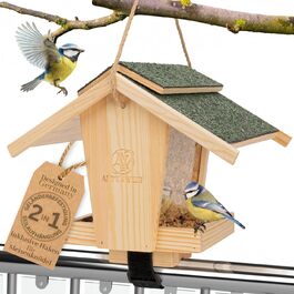 Підвісна годівниця для птахів на балкон Vogelhaus, кормушка для птахів, годівниця для зерна, кормовий будиночок для вуличних і диких птахів
