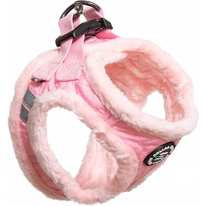 М'який нашийник для собак CHIARA MIA, розмір M (з водонепроникного матеріалу, регульований, з світловідбиваючими смугами), колір: Рожевий