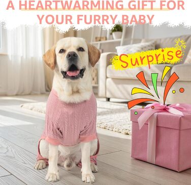 Пижама для собак SCENEREAL: теплий зимовий костюм, рожевий, розмір S (Обхват грудей 51 см)