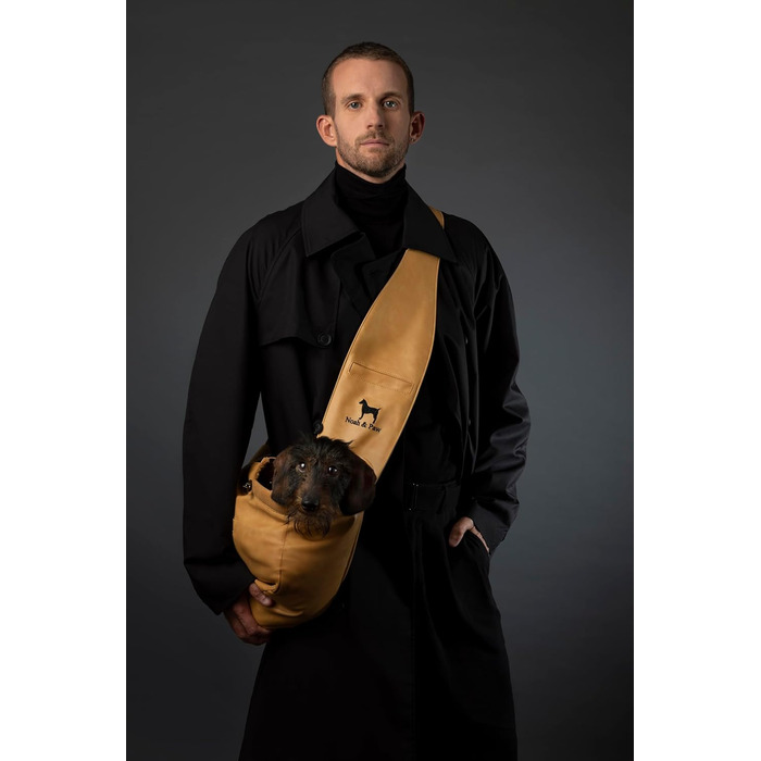 Сумочка для собак Noah & Paw для маленьких собак до 10 кг, з регульованим плечовим ременем та м'яким хутром, 3X захист, переноска для тварин з веганської шкіри