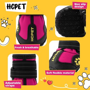 Hcpet захисні черевики для собак з відбиваючими ременями, взуття для цуценят і собак малих і середніх порід для прогулянок, набір 4 шт.