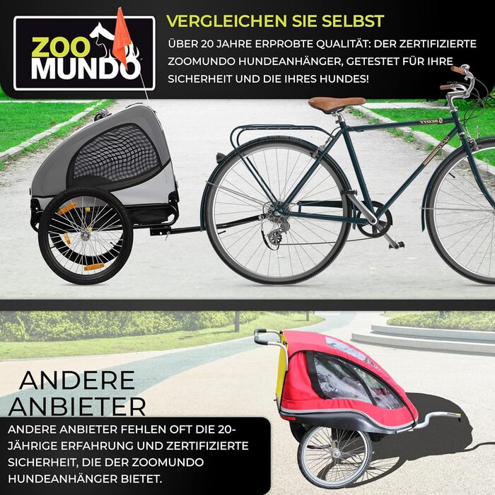 Причіп для велосипеда Zoomundo Buddy для собак, тюрквіс (сірий)