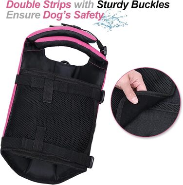 Жилет для собак VIVAGLORY для плавання, рожевий, M (53-63 см)