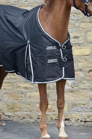 Turner Equestrian Pferdedecke Ripstop, легка, водонепроникна, 50 г, чорна