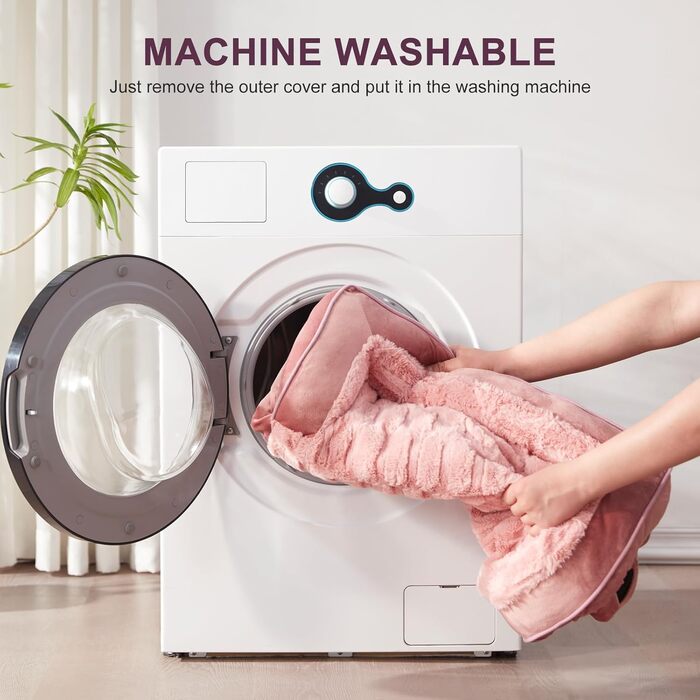 Ортопедичне ліжко для собак великих порід FURTIME, рожеве, 89x64x17 см. Зручне, з підтримкою, знімний чохол