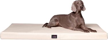 Ортопедичний лежак для собак Tierlando Alice з міцного поліестеру 600D, віскоеластичний матрац з неслизьким дном, розмір 80x60 см, колір: кремовий