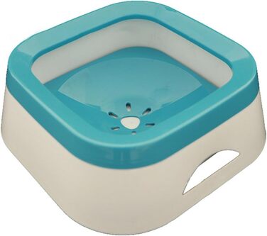 Поїлка для собак Geavonyg: переносна миска для води з плаваючою платформою, синього кольору. Підходить для малих та середніх порід.