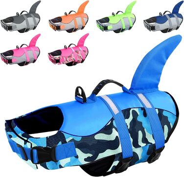Спасальний жилет для собак 'Hai', блакизно-камуфляжний, XL (набір 1), безпечний для водних розваг