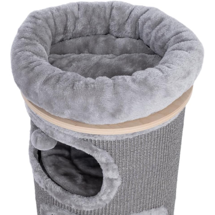 Дряпка для котів Natural Paradise Primrose | Стабільна дряпка з міцного сизалю | Сірий колір (XXL, 110 см)