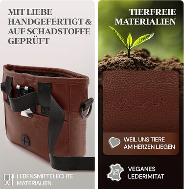 Лекарська сумочка для собак з штучної шкіри - сумка для прогулянок з магнітною застібкою однією рукою - сумка для собачих ласощів (розмір S - темно-коричневий) S Темно-коричневий