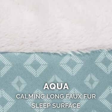 Ляжка для собак Furhaven з піною з пам'яті, для великих собак, знімний водостійкий чохол, до 81,6 кг, ультра м'яка штучна овчина та люкс велюр, контурна матрацна поверхня, XXL (Donut Bed, 58x58x23 см, Aqua)