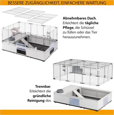 Клітка для кроликів Ferplast Modular 4 розширювана, велика з аксесуарами 179x72x56 см