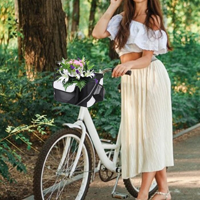 Кошик для собак на велосипед, переднє сидіння, для перевезення тварин (котів, кроликів), чорний, водонепроникний