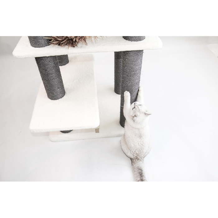 Дряпак для котів Petrebels Maine Coon XXL, 190 см, дизайн для великих котів, сизаль, колір Off-White