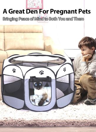 Клітка-забіг для цуценят SAN LIKE 73x73x43 см, портативна клітка для собак, котів, кроликів, для дому та вулиці