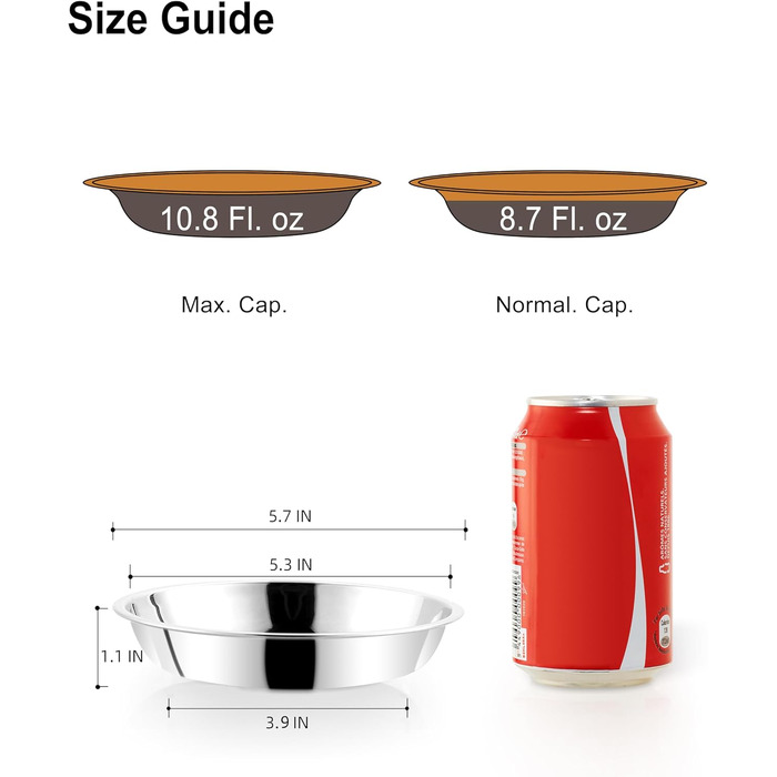 Набори мисок для котів VENTION: нержавіюча сталь, 320 мл, для закритих котів, набір 4 шт.