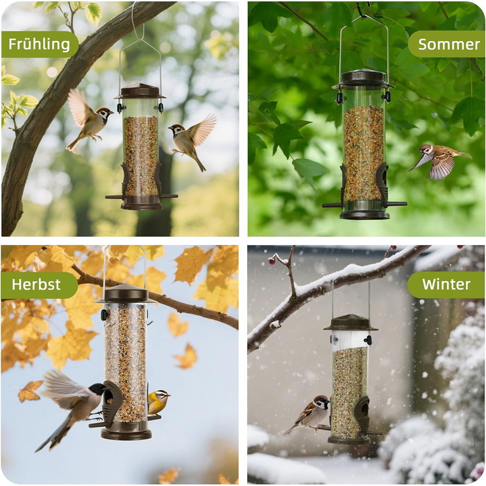 Годівниця для птахів Mixxidea з нержавіючої сталі, для саду та двору, 2 шт. (Коричневий)