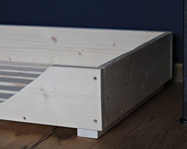 Дерев'яне ліжко для собак Dekorie - 60-110 x 40-60 см - для малих, середніх та великих собак, кошик/софа для собак/кіт, масив дерева, колір натуральний