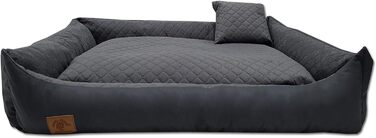 Odolplusz XXL Ліжко для великих собак, ортопедичний диван-крісла для собак, темно-сірий, 120x90x19 см