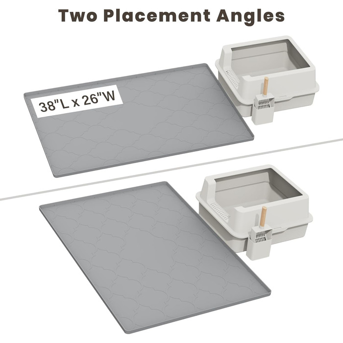 Силіконовий килимок під лоток для котів Katzenklo Matte, 86x56 см, сірий, XL (38'L x 26'W)