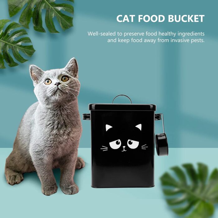 Контейнери для зберігання корму для тварин Ipetboom, метал, корм для котів та ласощі, набір контейнерів з лопаткою, герметичні ємності для корму собак та котів, контейнери для зберігання корму для домашніх тварин