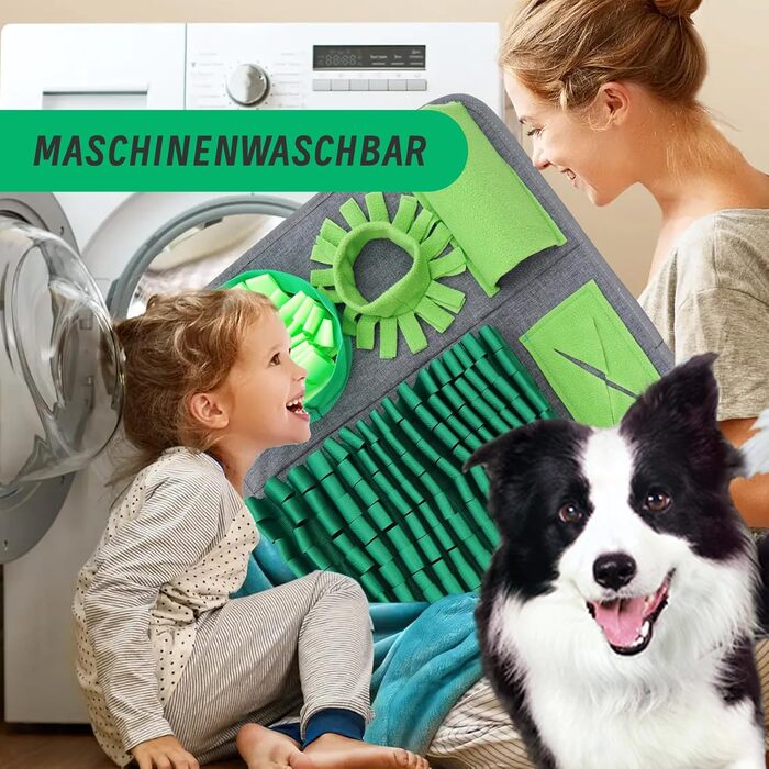 Килимок для собак HDOELGP Schnüffelteppich - інтерактивна іграшка-розвиваючий килимок для собак, зелений (44*66 см)