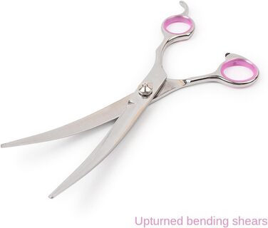 Набір професійних ножиць для грумінгу собак та котів, вигнуті ножиці, нержавіюча сталь (рожевий)
