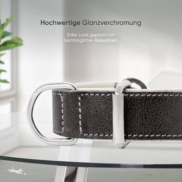 Нашийник для собак FREUDENTIER® Amstelpark з повном'якої шкіри, м'який та комфортний, Made in EU (47-57 см)