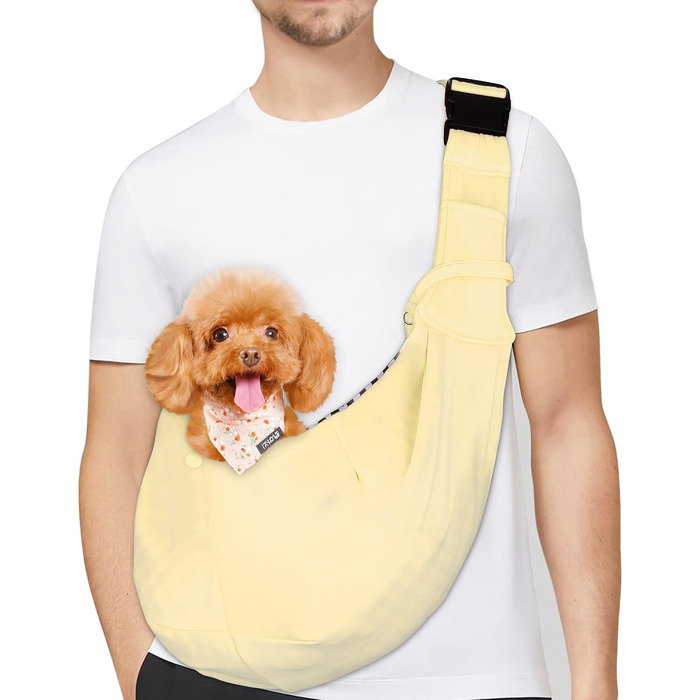 PetLoft Слінг-переноска для собак, реверсивний, регульований, для собак/кішок/кроликів (Бежевий)