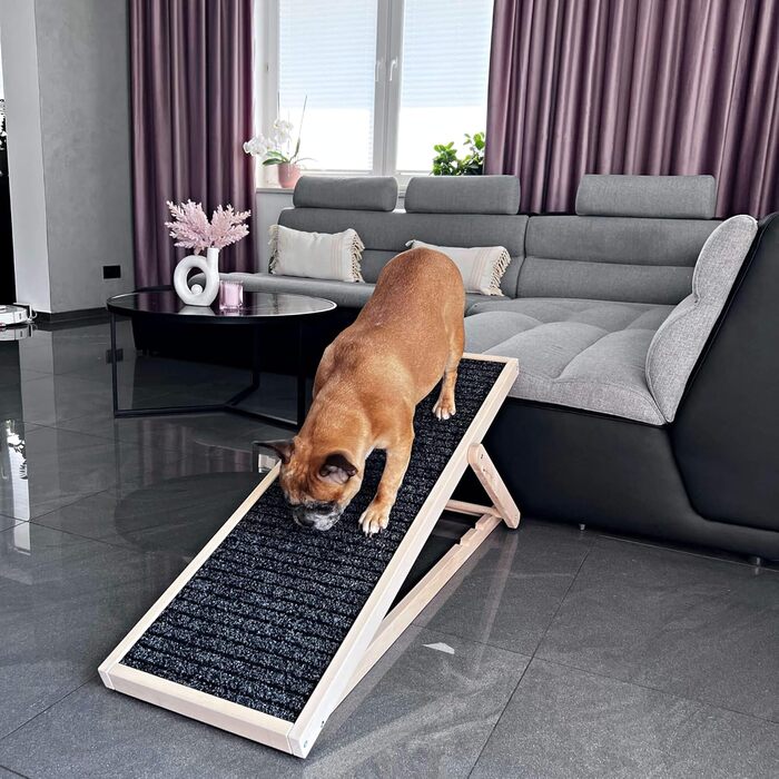 Дерев'яна рампа для собак, регульована висота, 78 см - Natural Groβ
