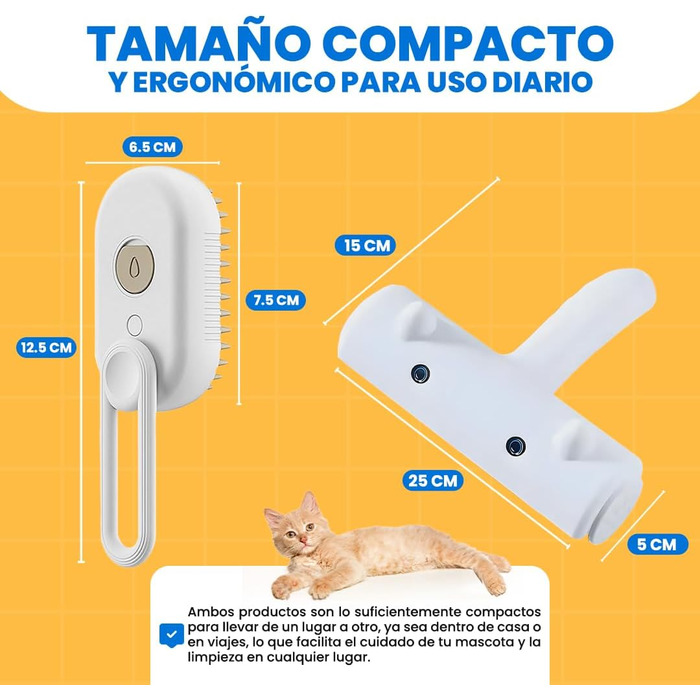 Парова щітка для котів та видалення шерсті: щітка для котів та собак з парою, щітка для видалення шерсті для тварин, парова щітка для тварин, щітка для шерсті, щітка для домашніх тварин