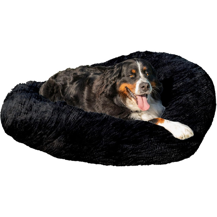 Кругле лежанка для собак та котів, чорний, 120 см, ручної роботи, з м'якою підкладкою, легко миється