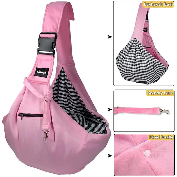 Сумка-переноска для собак та котів NATUYA, чорна (рожева), водонепроникна, для прогулянок та подорожей