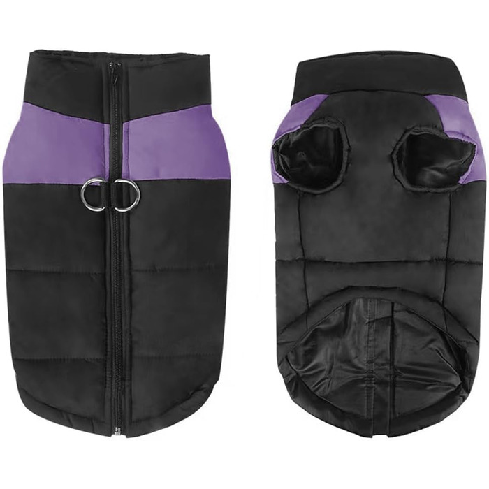 Водонепроникна куртка для собак FeiaX: тепла зимова жилетка для малих, середніх та великих собак. Тепла жилетка для собак у холодну погоду (Lila, L)