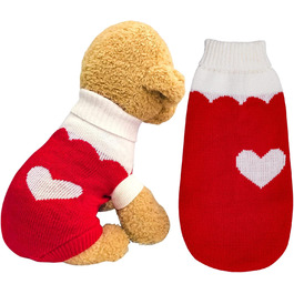 Пуловер для собак, рогатий, теплий, зимовий, для цуценят, на День святого Валентина, на Різдво, для котів та собак, розмір S (Small)