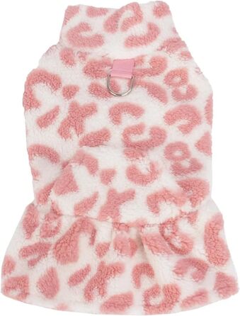 Теплий зимовий пуловер для собак з леопардовим принтом, фліс, без рукавів, для Чихуахуа, Йоркширського тер'єра, Мопса, розмір C, XL