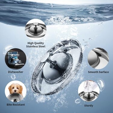 Набір з 2 мисок для цуценят та собак з нержавіючої сталі. Миски для корму та води, повільне годування, відлучення, для маленьких собак та котів