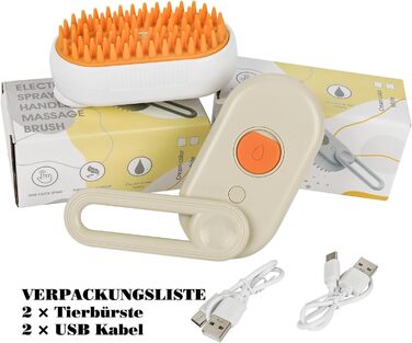 BiPawTi Парова щітка для котів та собак 2 шт. - для масажу, видаляє шерсть, покращує стан шерсті