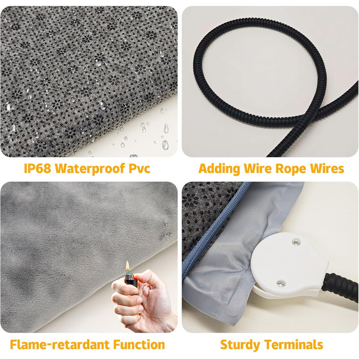 Кізочок для домашніх тварин - гріюча килимок для котів та собак з регулюванням температури та автоматичним вимкненням (60 x 90 см)