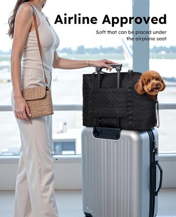 Транспортна сумка для собак Pecute, чорна XL, до 6 кг, 43x35x20 см