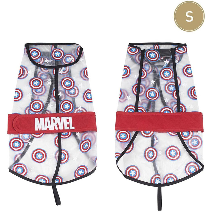 Дощовик для собак Captain Aerica від Cerdá - офіційна ліцензія Arvel, водонепроникний, розмір S