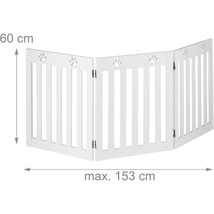 Захисне ворота для собак Relaxdays, 60 x 153 см, MDF, розкладне, біле