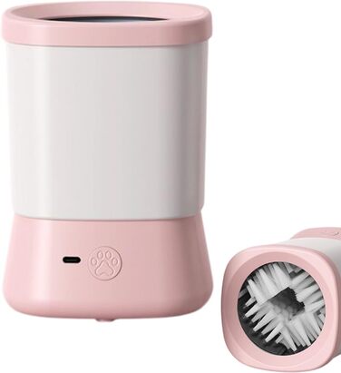 Очисник лап для собак, 2 швидкості, захист від бризок, аксесуар для догляду за лапами під час прогулянок, походів, кемпінгу (рожевий)