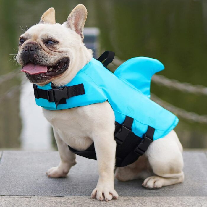 Спасальний жилет для собак FONLAM, блакитний, розмір M - для малих та середніх порід