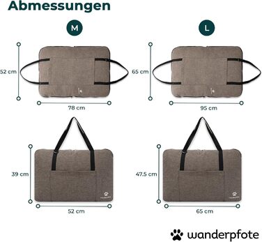 Ортопедичне собаче ліжко для подорожей – зручне та сертифіковане (OekoTex, GSR) – коричневе, розмір L