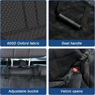 Водовідштовхуючий чохол на заднє сидіння для собак: захист сидіння авто, чохол для тварин, стійкий до ковзання та подряпин (135 x 120 см)