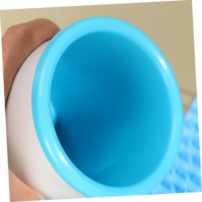 Машина для миття лап тварин Healeved USB, силікон, ротаційна мийка лап для собак і котів, блакитно-білий, 16.4*10.4*2.3 см