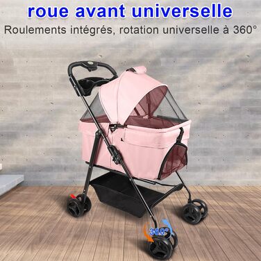 Візок для собак та котів OHMG Hundebuggy: компактний, складаний, до 25 кг, з сіткою та тримачем для напоїв (50 x 65 x 99 см)